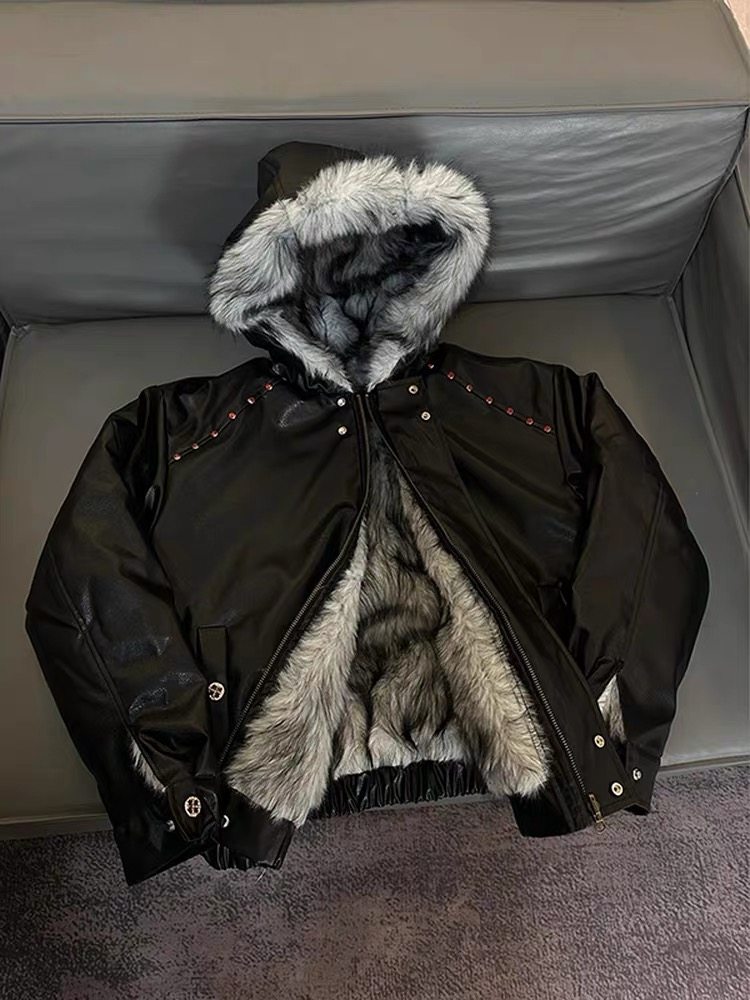 Fur Collar Natural With Botton - đánh giá và giá Urban Streetwear Brand